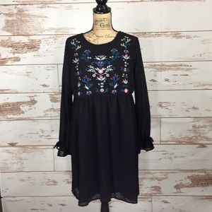 Black Dress with Embroidery